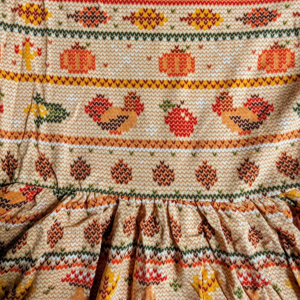 Little Sleepies Harvest Fair Isle Skater Twirl Dress, 6-12m, NWOT - Picture 2 of 4